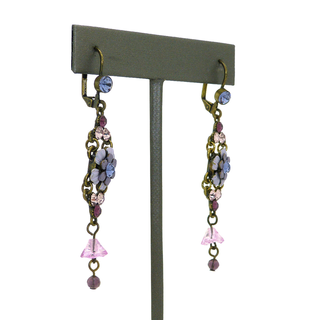 Artisan Purple made with Swarovski Crystal Dangle Earrings Dangle Earrings Handcrafted - ILoveThatGift