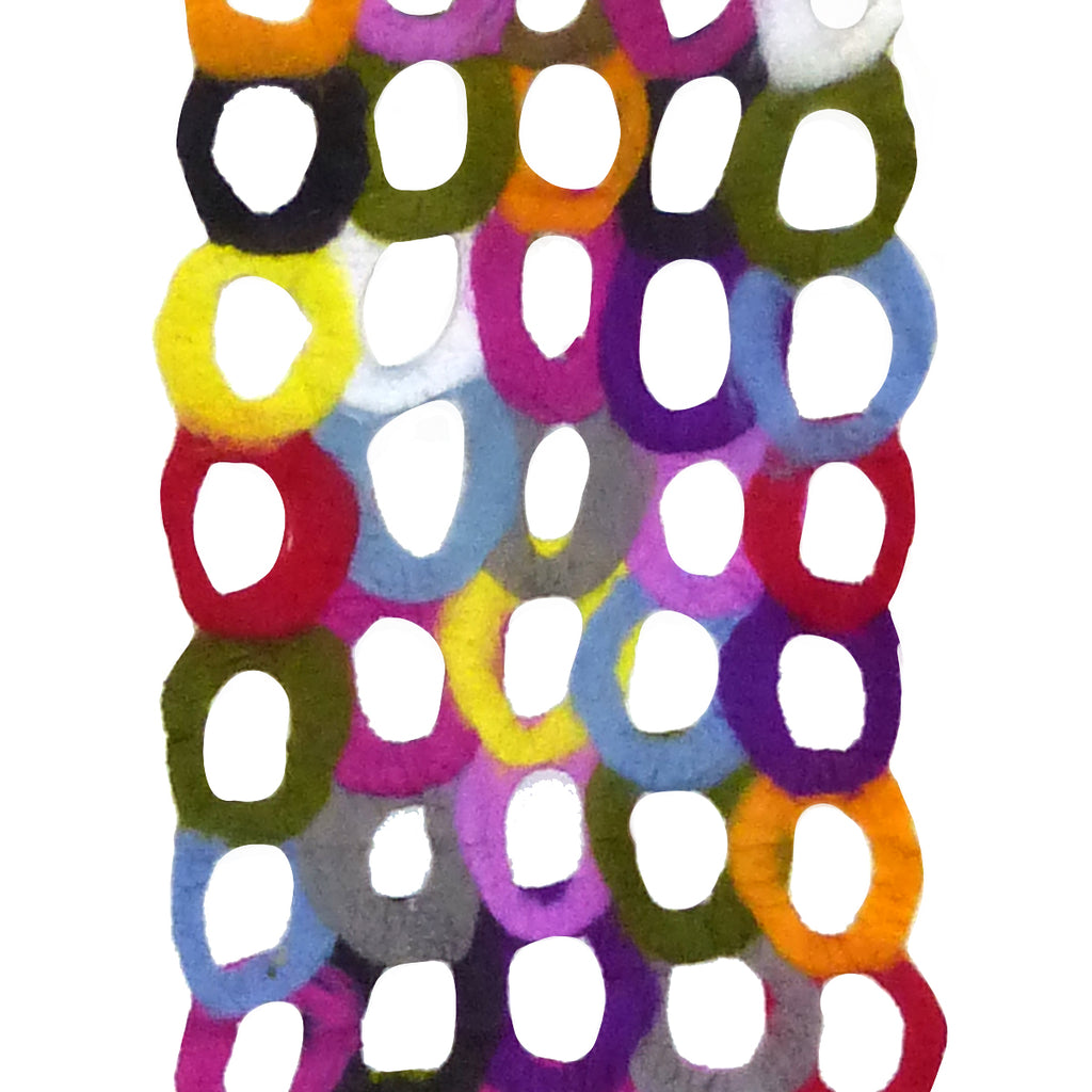 Handmade Felted Merino Wool Scarf Wrap Pomegranate Multicolor Rings  83" x 13" - ILoveThatGift