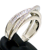 925 Sterling Silver Italian Pave Smooth Finish Double Crossover Ring Size 8.75 - ILoveThatGift