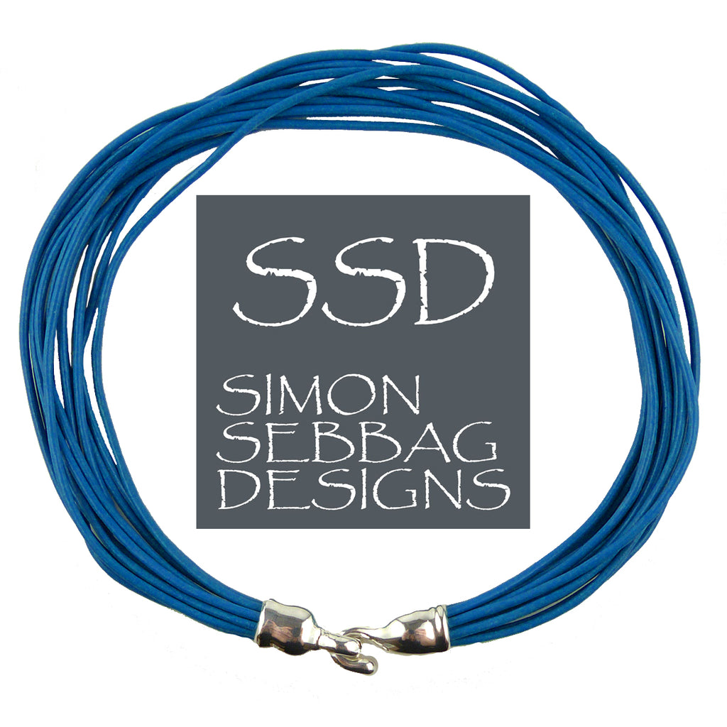 Simon Sebbag Leather Necklace Royal Blue Add Sterling Silver Slide 16" - ILoveThatGift