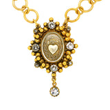 Virgins Saints & Angels Sacred Heart Gold Oval Drop Collar 20" Necklace Clear - ILoveThatGift