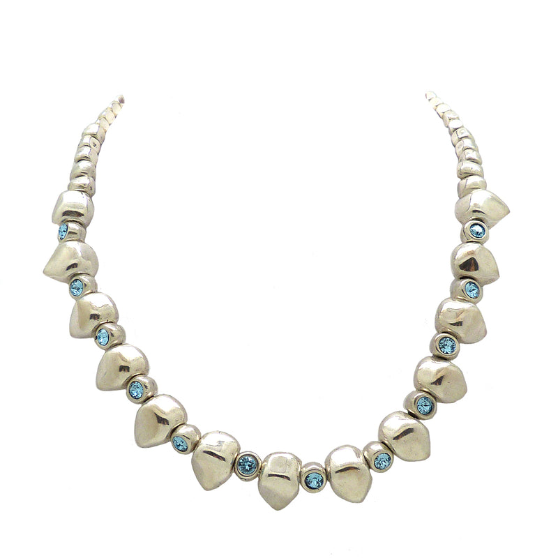 Lilly's Allure Blue Aquamarine Swarovski Arrow Bead Leather Necklace SW7 Wear with Uno de 50 - ILoveThatGift