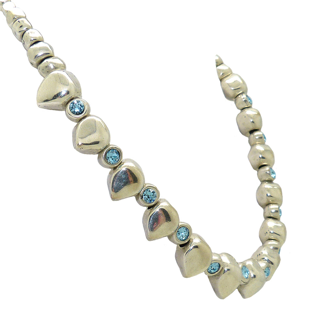 Lilly's Allure Blue Aquamarine Swarovski Arrow Bead Leather Necklace SW7 Wear with Uno de 50 - ILoveThatGift