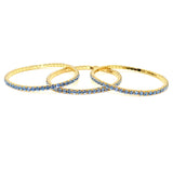 Set of 3 Stretch Bracelet Swarovski Crystals Assorted Colors Pink Blue Yellow Black - ILoveThatGift