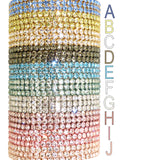 Set of 3 Stretch Bracelet Swarovski Crystals Assorted Colors Pink Blue Yellow Black - ILoveThatGift