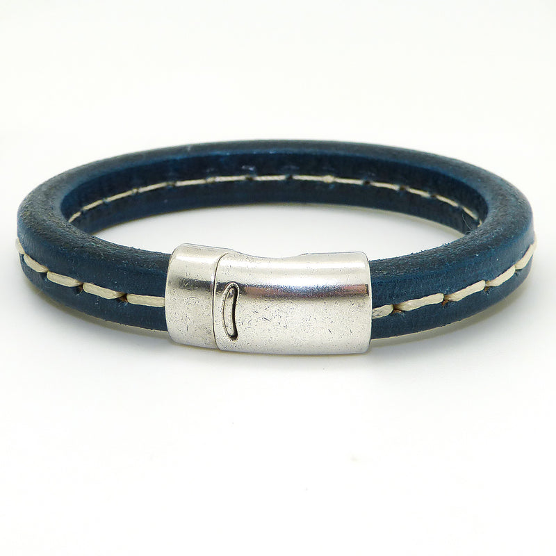 Gigi & Sugar Men's Blue Stitch Leather Bracelet Handmade - ILoveThatGift