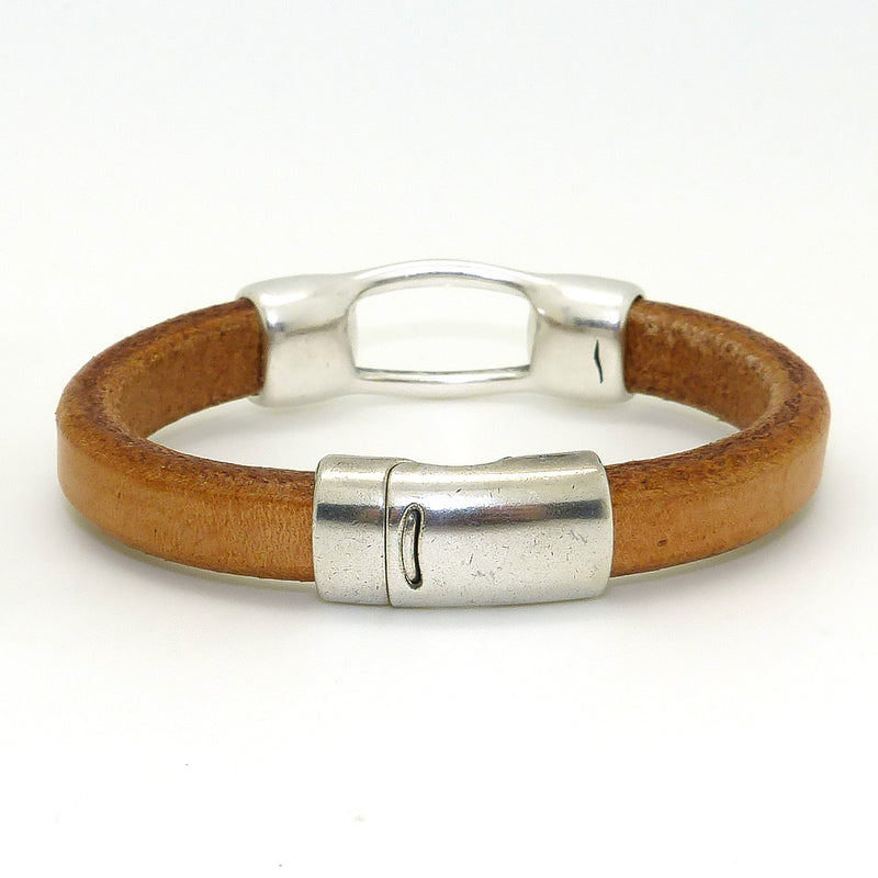 Gigi & Sugar Men's Carmel Brown Leather Bracelet Handmade - ILoveThatGift