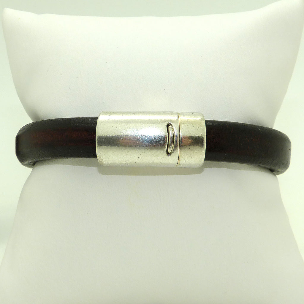 Gigi & Sugar Men's Dark Red Brown Leather Bracelet Handmade - ILoveThatGift