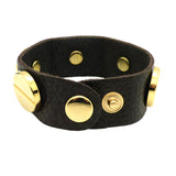Soft Leather Bracelet Large Screw Dark Brown or Saddle wear with CC Skye - ILoveThatGift
