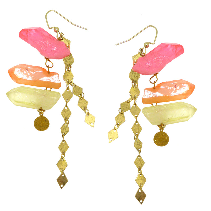 Hespera Shattered Rainbow Earrings Nordstrom's Parisian Aura Crystals Pink Ombre - ILoveThatGift