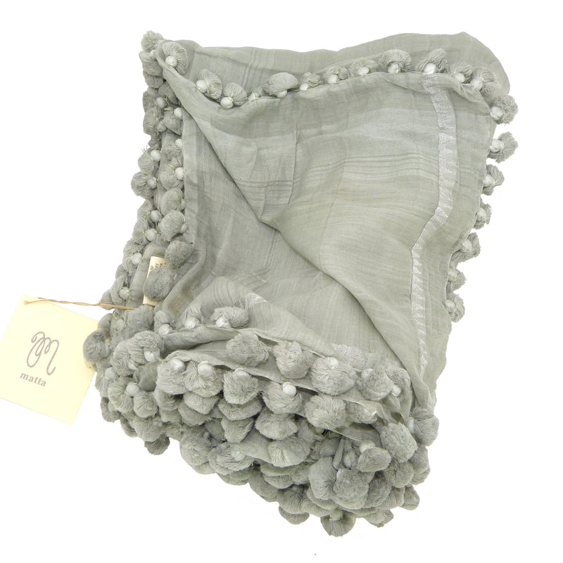 Matta NY Dupatta Shawl Scarf Silver Large 100 x 200 cm - ILoveThatGift