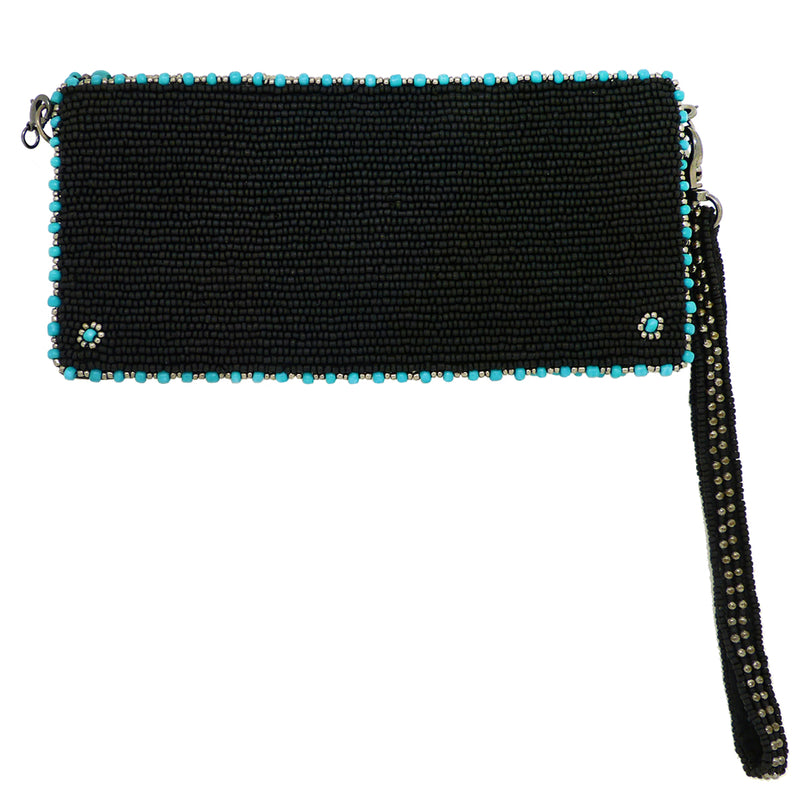 Mary Frances Squash Blossom Western Turquoise Beaded Embroidered Cross Body Wallet - ILoveThatGift