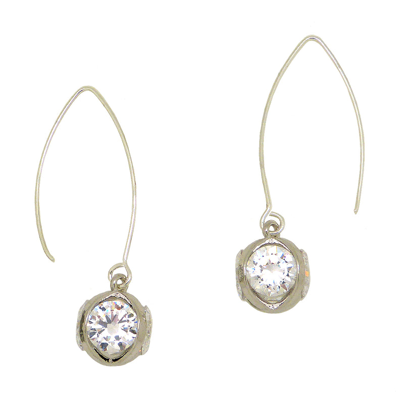 Gigi & Sugar Statement Drop Dangle CZ Earrings in Silver Mount - ILoveThatGift