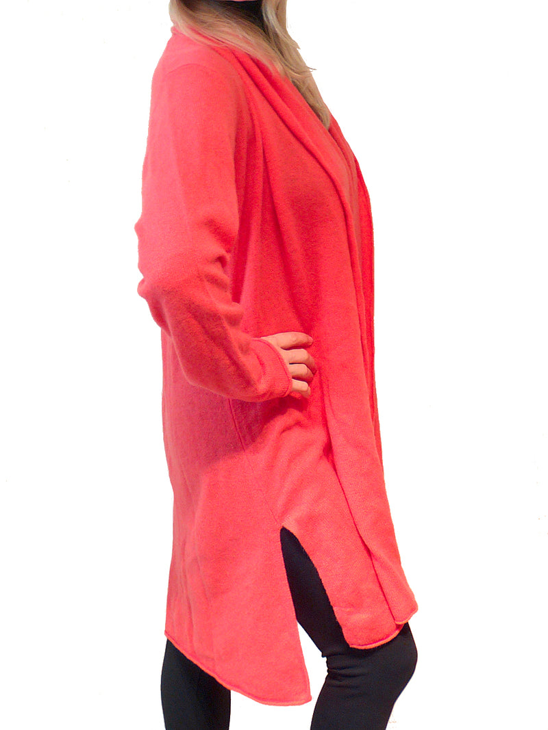 Claudia Nichole Cashmere Classic Duster Cardigan Gelato Peach Orange Size Large NEW - ILoveThatGift