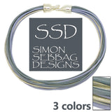 Simon Sebbag Leather Necklace 3 colors Slate Pearl Sky 17" Add Sterling Silver Slide - ILoveThatGift