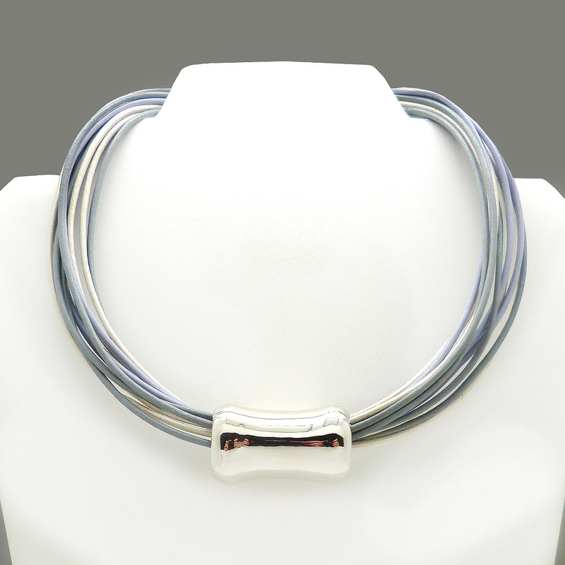 Simon Sebbag Leather Necklace 3 colors Slate Pearl Sky 17" Add Sterling Silver Slide - ILoveThatGift