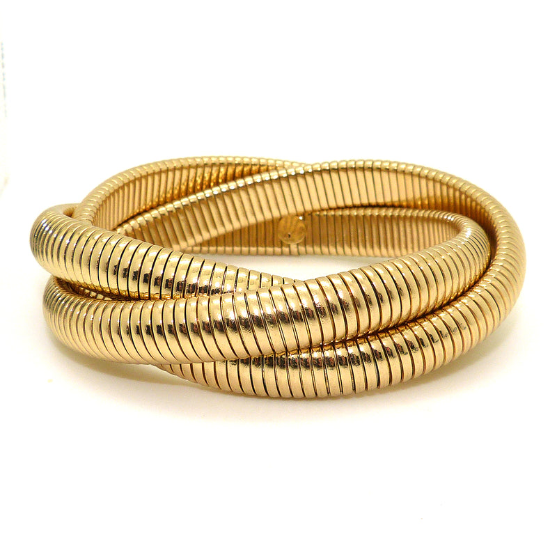 High Polished Gold Triple Cobra Bracelet Designer Inspired wear with Janis Savitt - ILoveThatGift