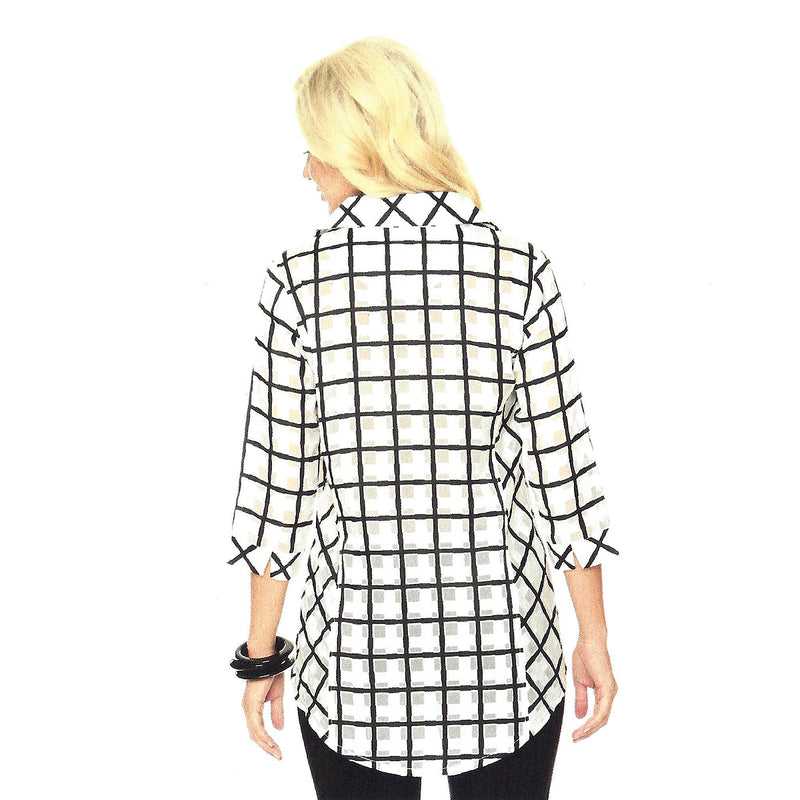 Lior Paris Victoria Zip Front Casual Dress Jacket Three Quarter Sleeve High Low Hem - ILoveThatGift