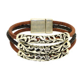 Lilly's Allure Triple Wrap Tibetan Silver Tube Bracelet Brown W77 Wear with Uno de 50 - ILoveThatGift