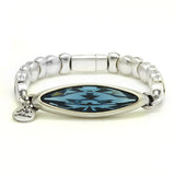 Lilly's Allure Aquamarine Blue Swarovski Crystal Silver Bead Bracelet W176 Wear with Uno de 50 - ILoveThatGift