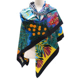 Twill Silk Scarf Women LARGE Zebra Shawls Square Bandana Kerchief Foulards 51" Luxury Brand Look