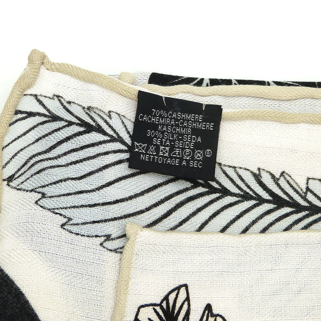 70% Cashmere 30% Silk Scarf Fashion Zebra Shawl Hand Rolled Kerchief 53" Square