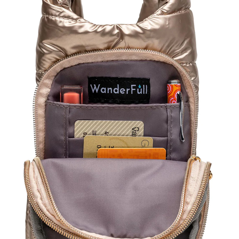 Gold Wanderfull Water Bottle Bag