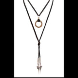 Lilly's Allure Deerskin Black Leather Heart Choker Lariat Silver Beads Necklace N39 Wear with Uno de 50 - ILoveThatGift
