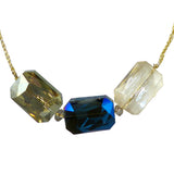 Chunky Crystal Necklace Braided Gold Thread Sage Blue Topaz Margot Elly Preston