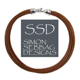 Simon Sebbag Leather Necklace Saddle Brown 17" Add Sterling Silver Slide - ILoveThatGift