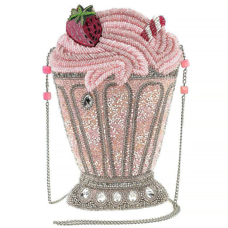 Mary Frances Shake It Up Beaded Strawberry Milkshake Crossbody Handbag BAG S001-578 - ILoveThatGift