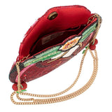 Mary Frances Wild Cherry Crossbody Clutch Handbag Red