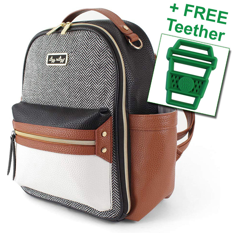 itzy ritzy mini coffee cream diaper bag